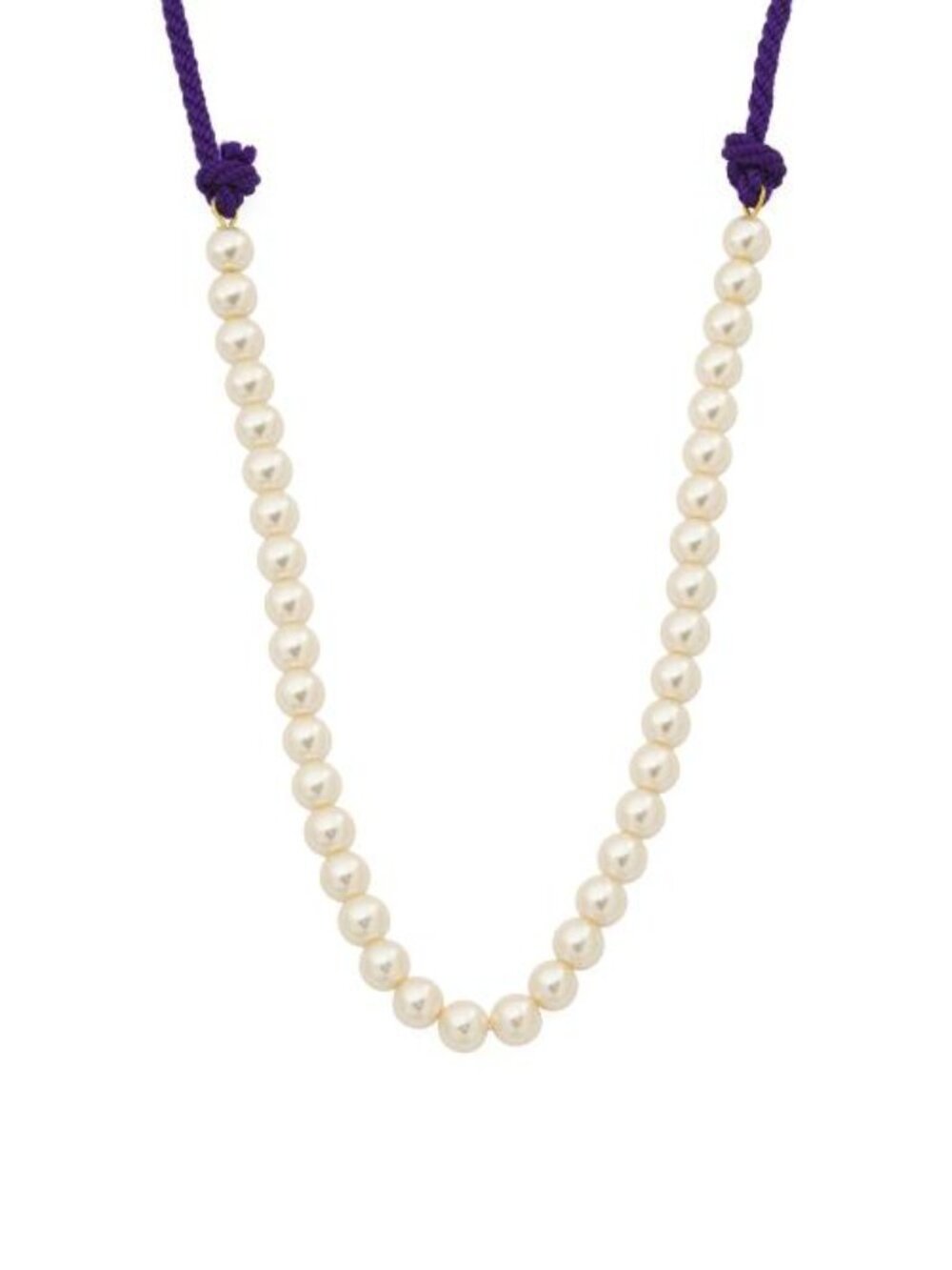 FORTE FORTE Made In Italy Braided Cord And Glass Pearls Necklace